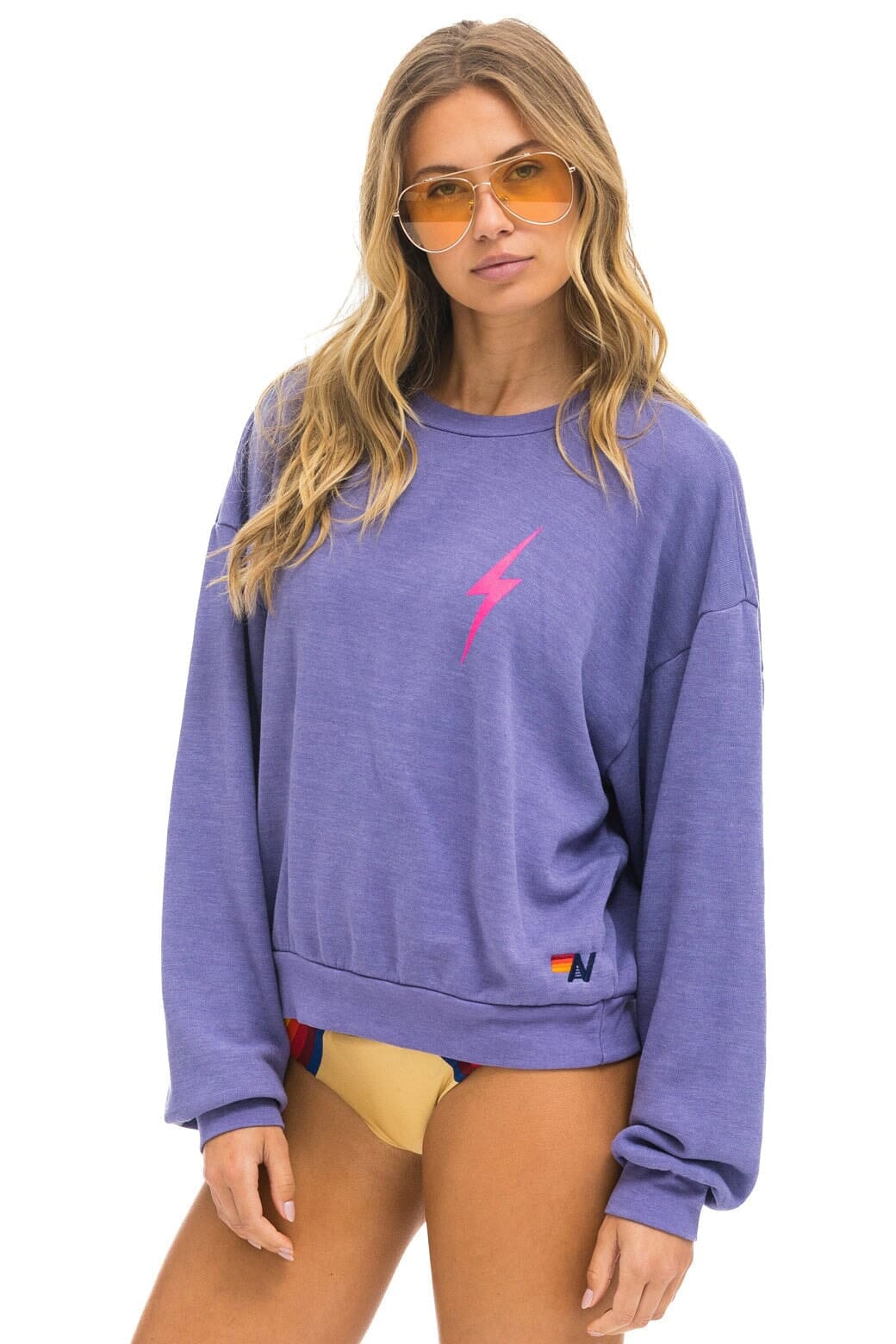 BOLT 2 RELAXED CREW SWEATSHIRT - LAVENDER NEON PINK