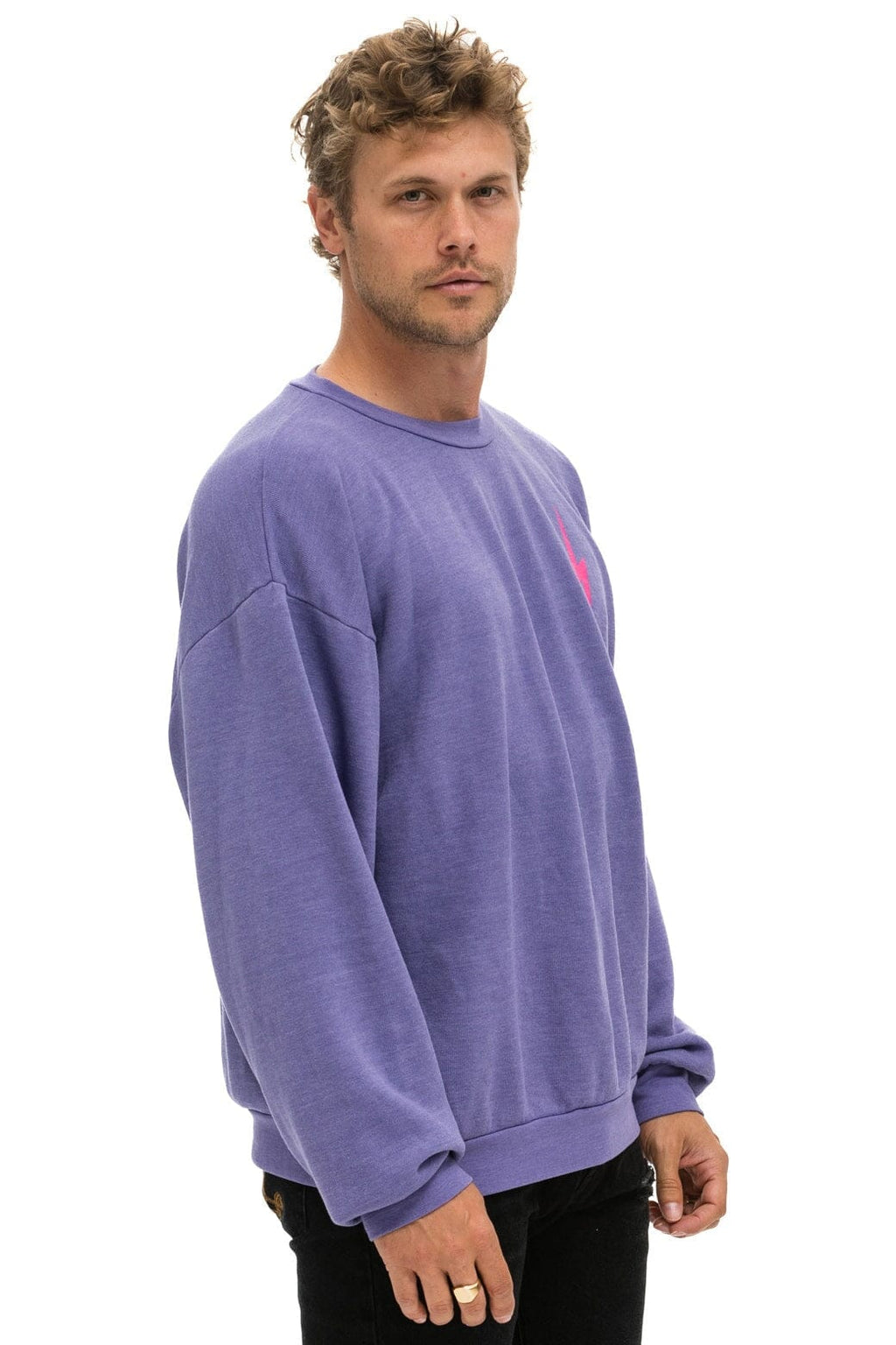 BOLT 2 RELAXED CREW SWEATSHIRT - LAVENDER NEON PINK