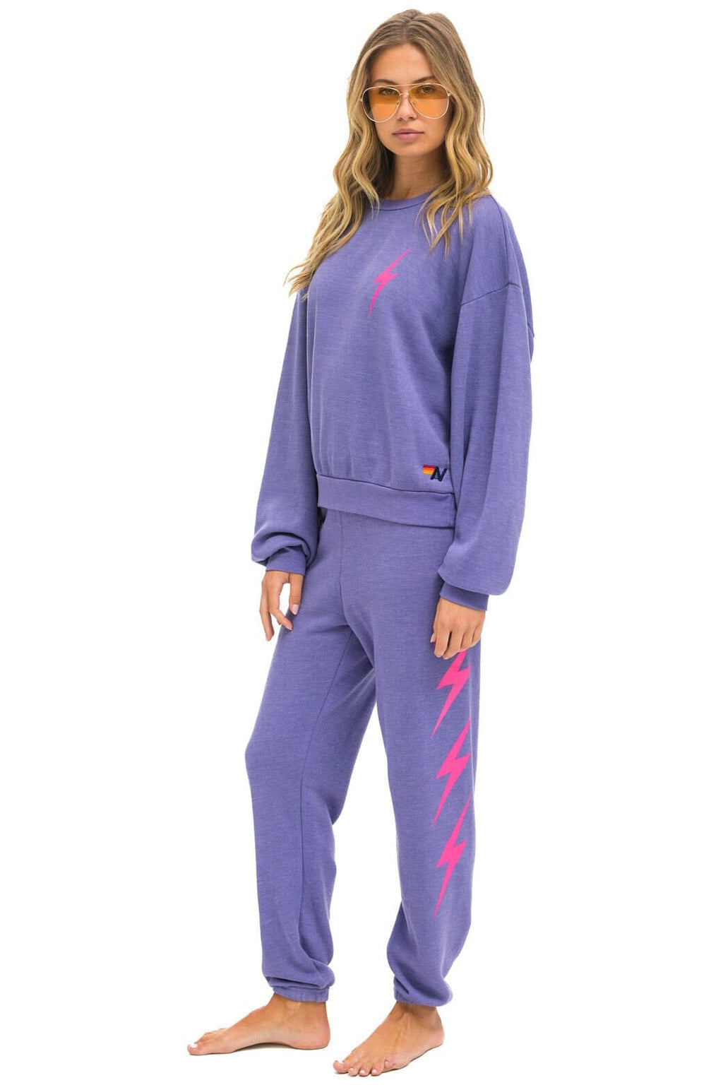 BOLT 2 RELAXED CREW SWEATSHIRT - LAVENDER NEON PINK