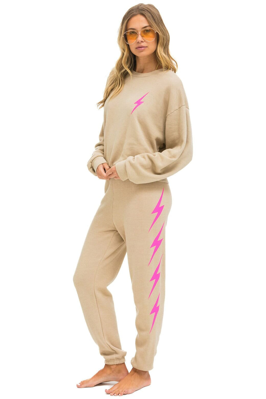 BOLT 4 SWEATPANTS - SAND NEON PINK
