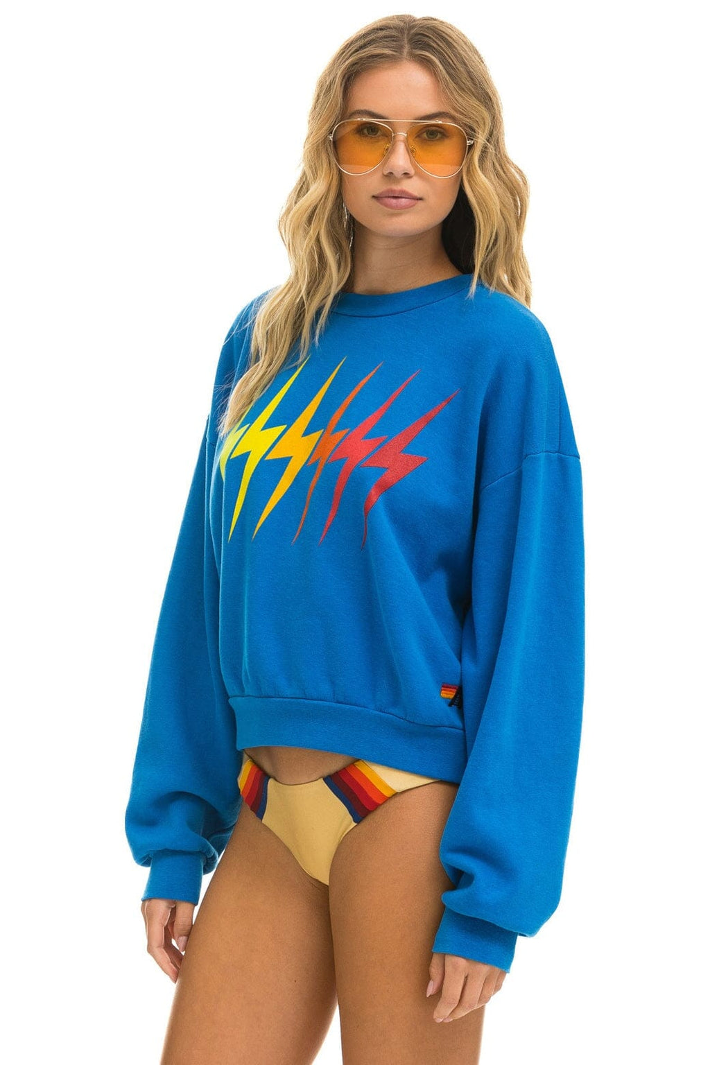 BOLT GRADIENT RELAXED CREW SWEATSHIRT - OCEAN RAINBOW