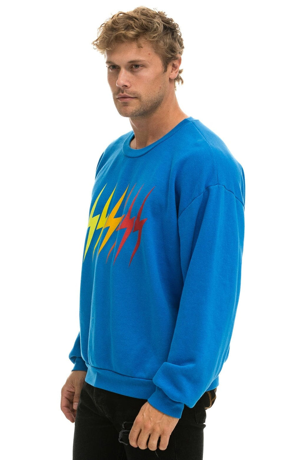 BOLT GRADIENT RELAXED CREW SWEATSHIRT - OCEAN RAINBOW