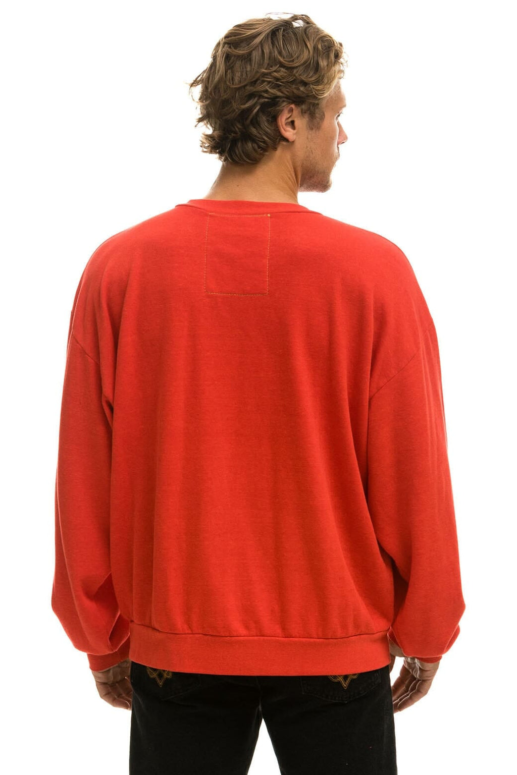 BOLT RELAXED CREW SWEATSHIRT - RED WHITE