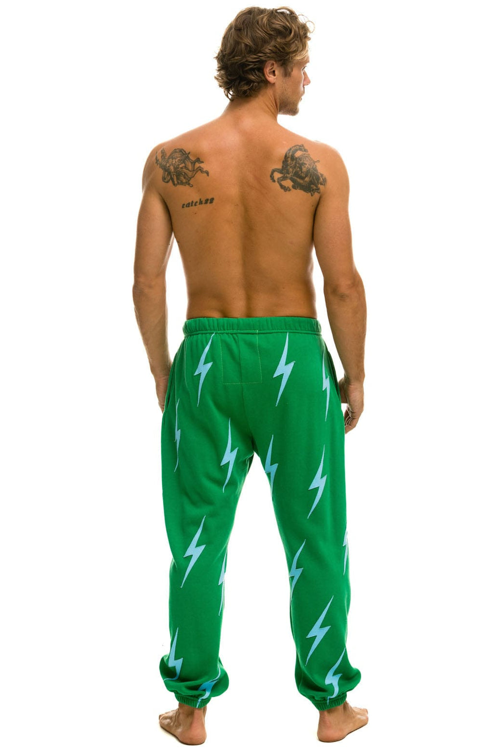 BOLT STITCH REPEAT SWEATPANTS - KELLY GREEN BLUE