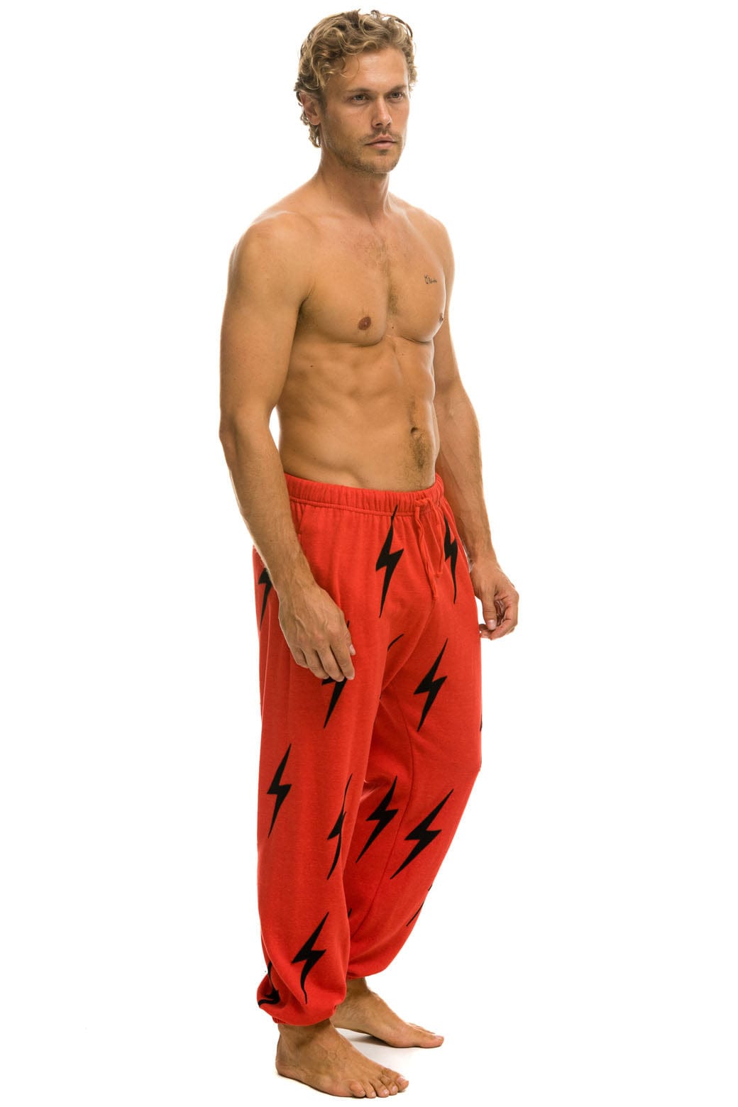 BOLT STITCH REPEAT SWEATPANTS - RED BLACK