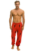 BOLT STITCH REPEAT SWEATPANTS - RED BLACK
