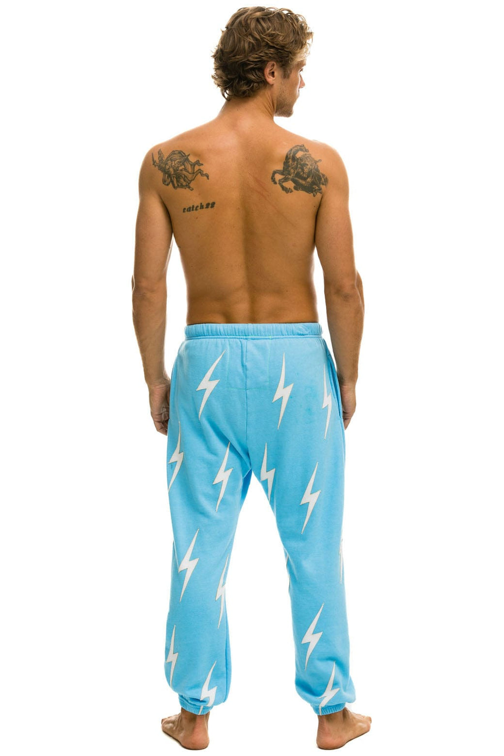 BOLT STITCH REPEAT SWEATPANTS - SKY WHITE
