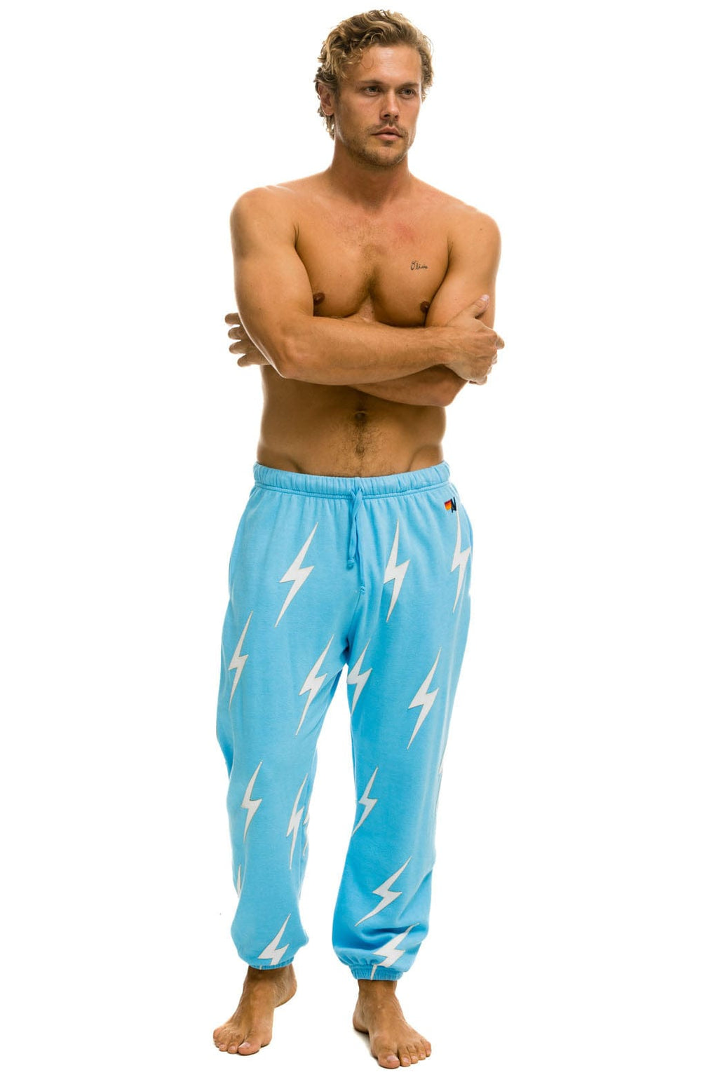 BOLT STITCH REPEAT SWEATPANTS - SKY WHITE