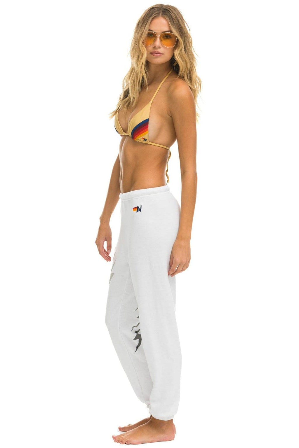BOLT GRADIENT SWEATPANTS - WHITE GREY