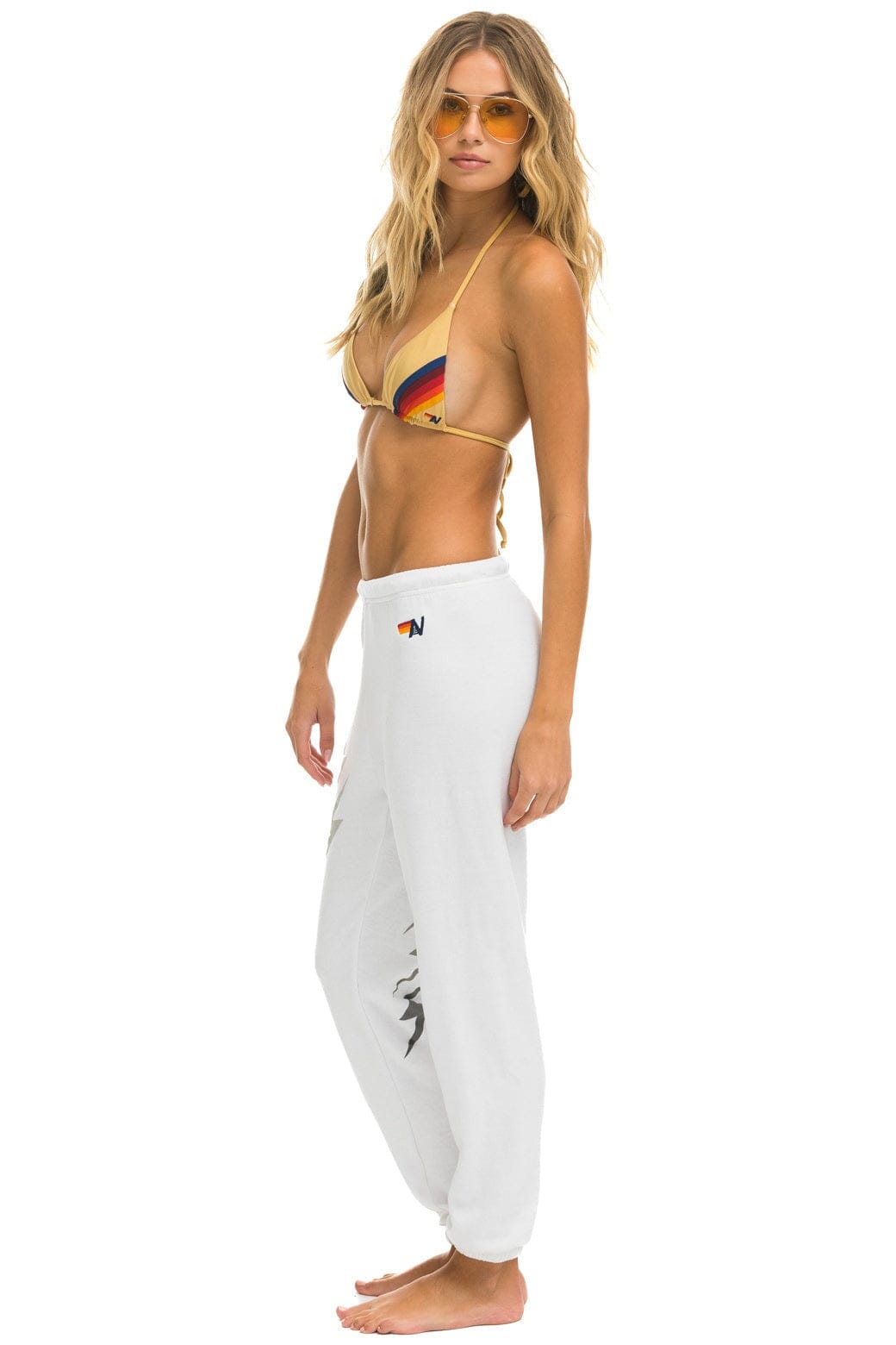 BOLT GRADIENT SWEATPANTS - WHITE GREY