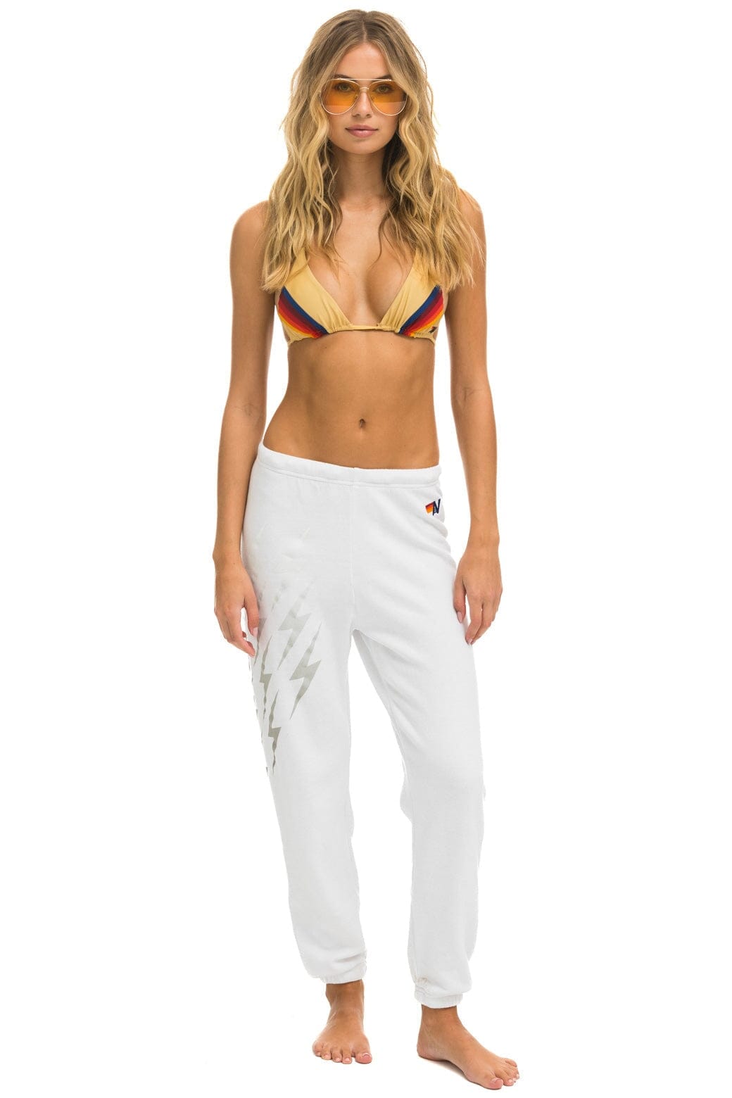 BOLT GRADIENT SWEATPANTS - WHITE GREY