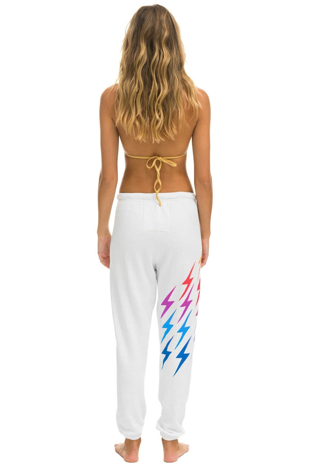 BOLT GRADIENT SWEATPANTS - WHITE RAINBOW