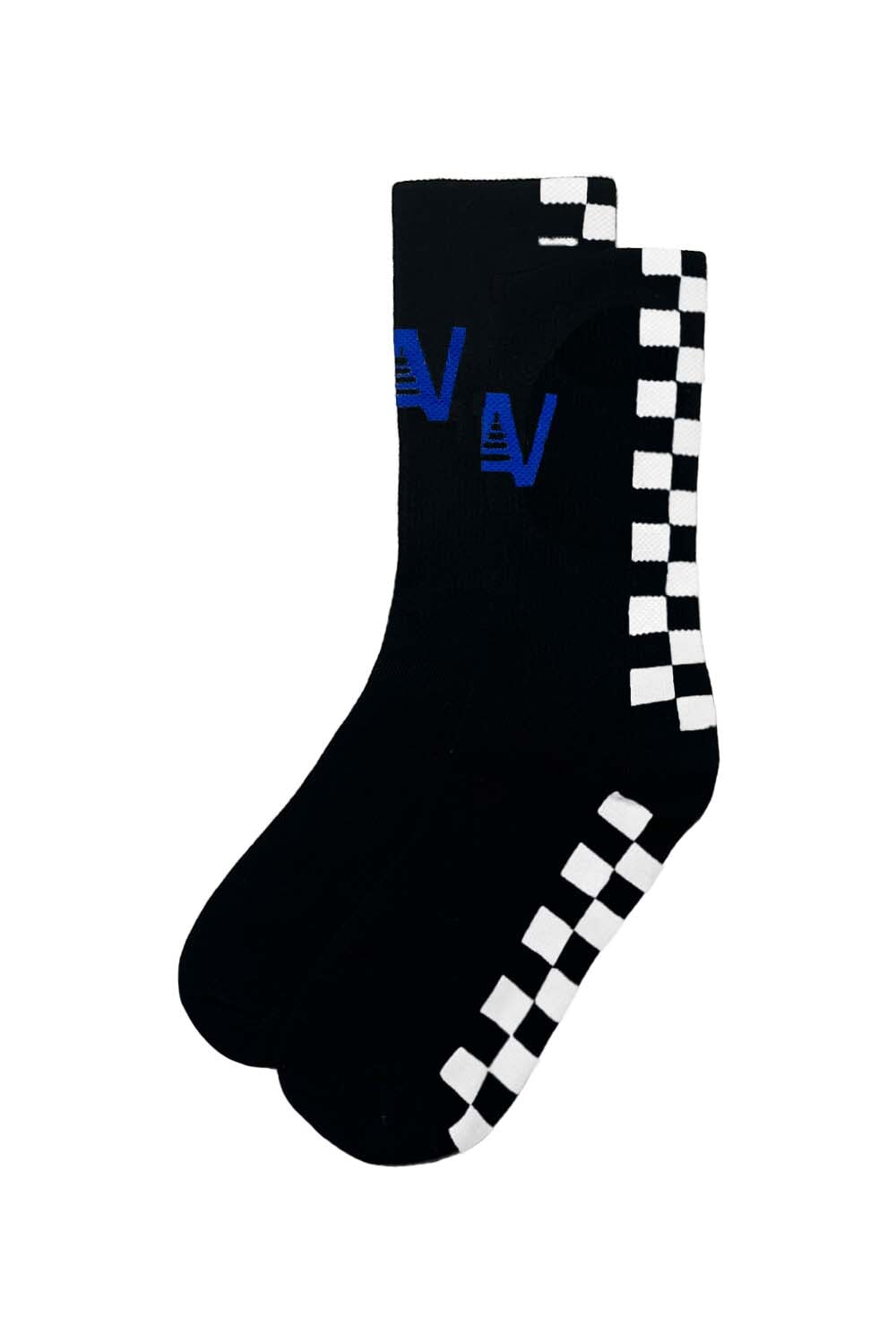 CHECKERED SOCK - BLACK WHITE