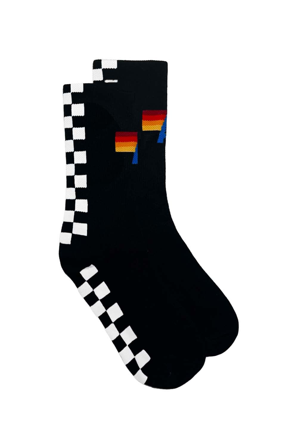 CHECKERED SOCK - BLACK WHITE
