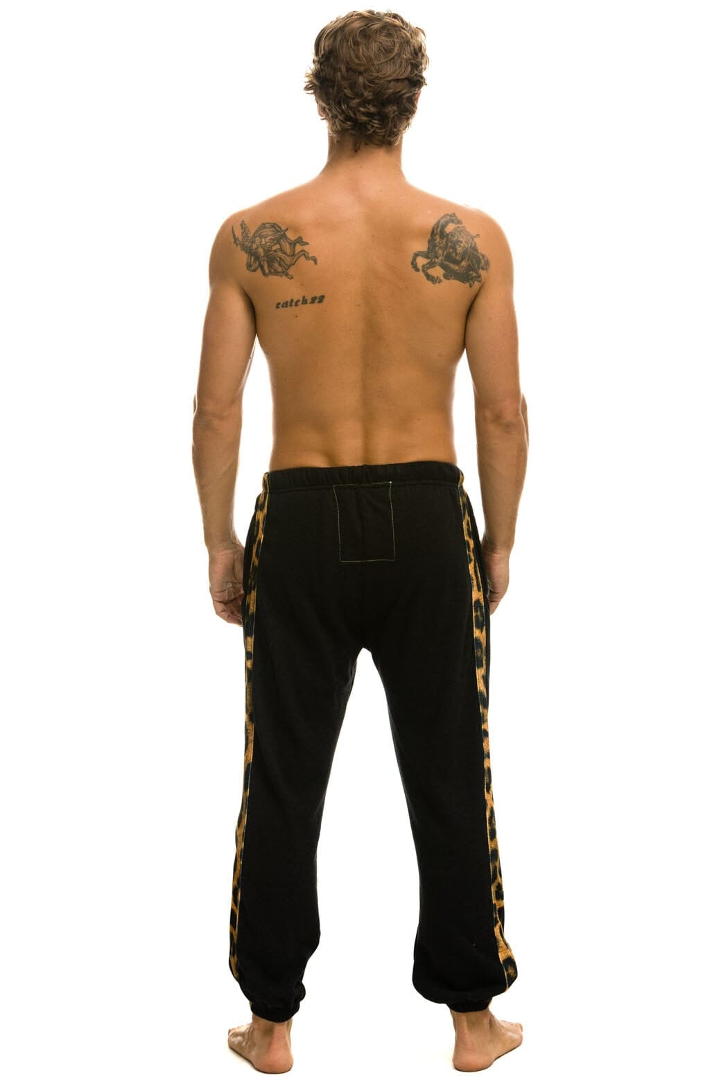 CHEETAH STRIPE SWEATPANTS - BLACK CHEETAH