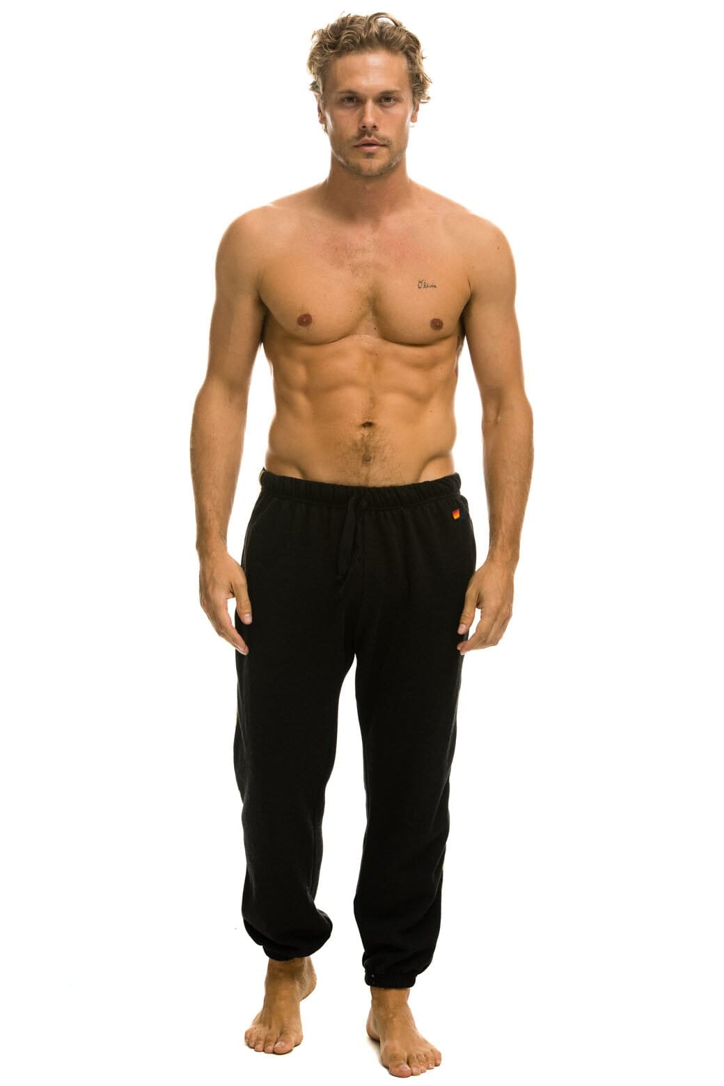 CHEETAH STRIPE SWEATPANTS - BLACK CHEETAH