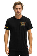 DREAMLAND TIGER SMALL PRINT CREW TEE - BLACK