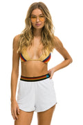 LOGO STRIPE WOMENS LOUNGER SHORTS - WHITE