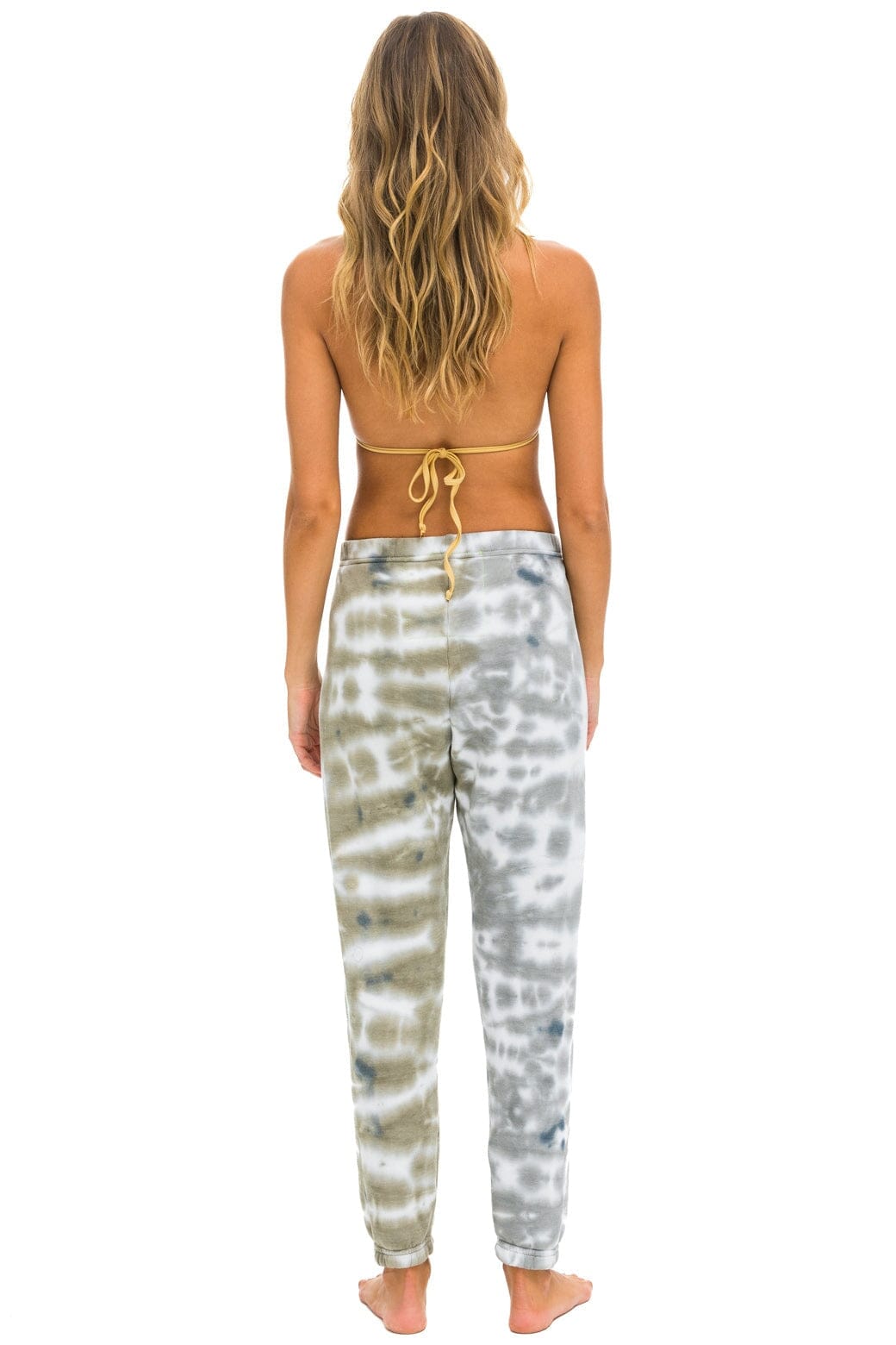 HAND DYED SWEATPANTS - TIE DYE GREY OLIVE