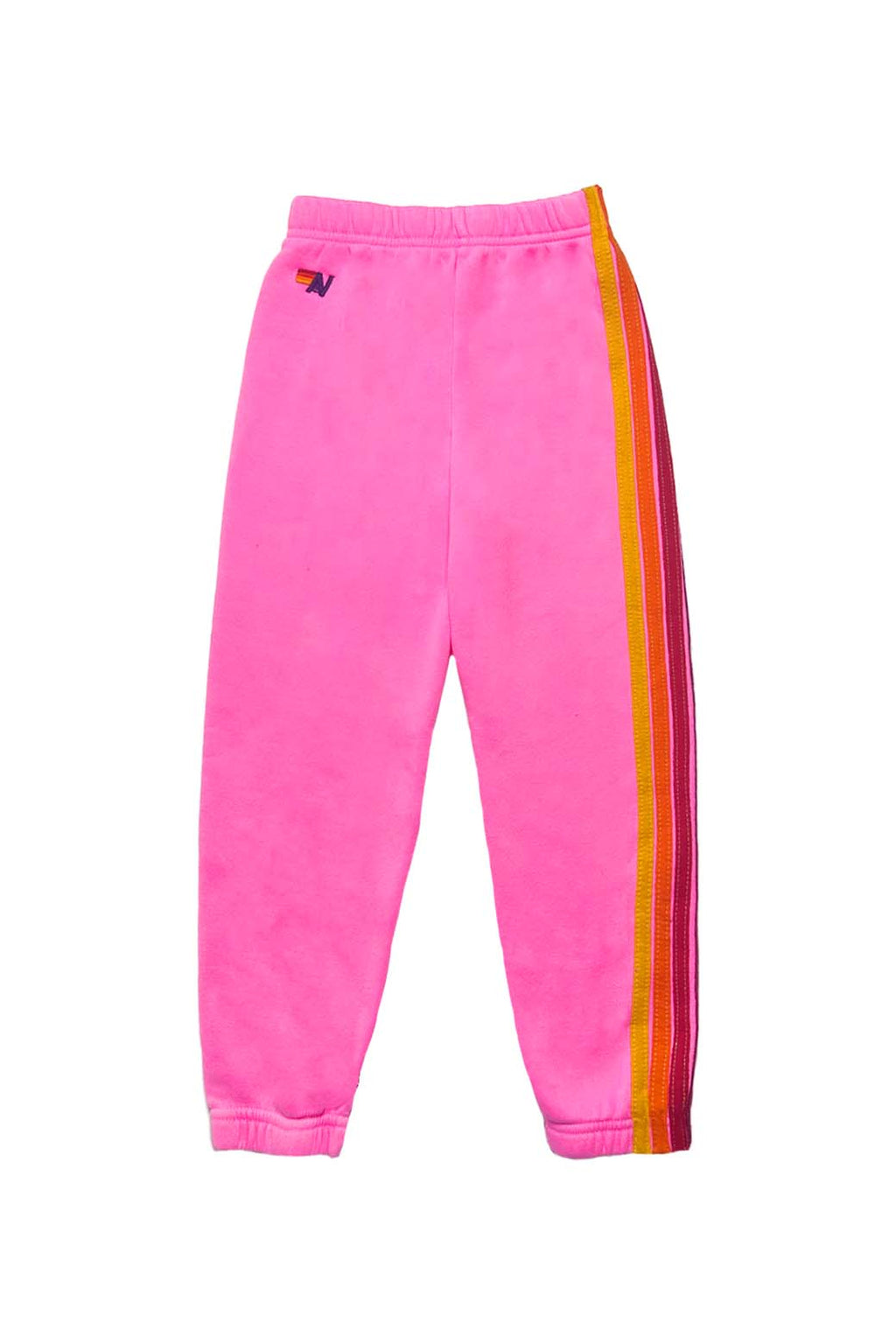 KIDS 5 STRIPE SWEATPANTS - NEON PINK
