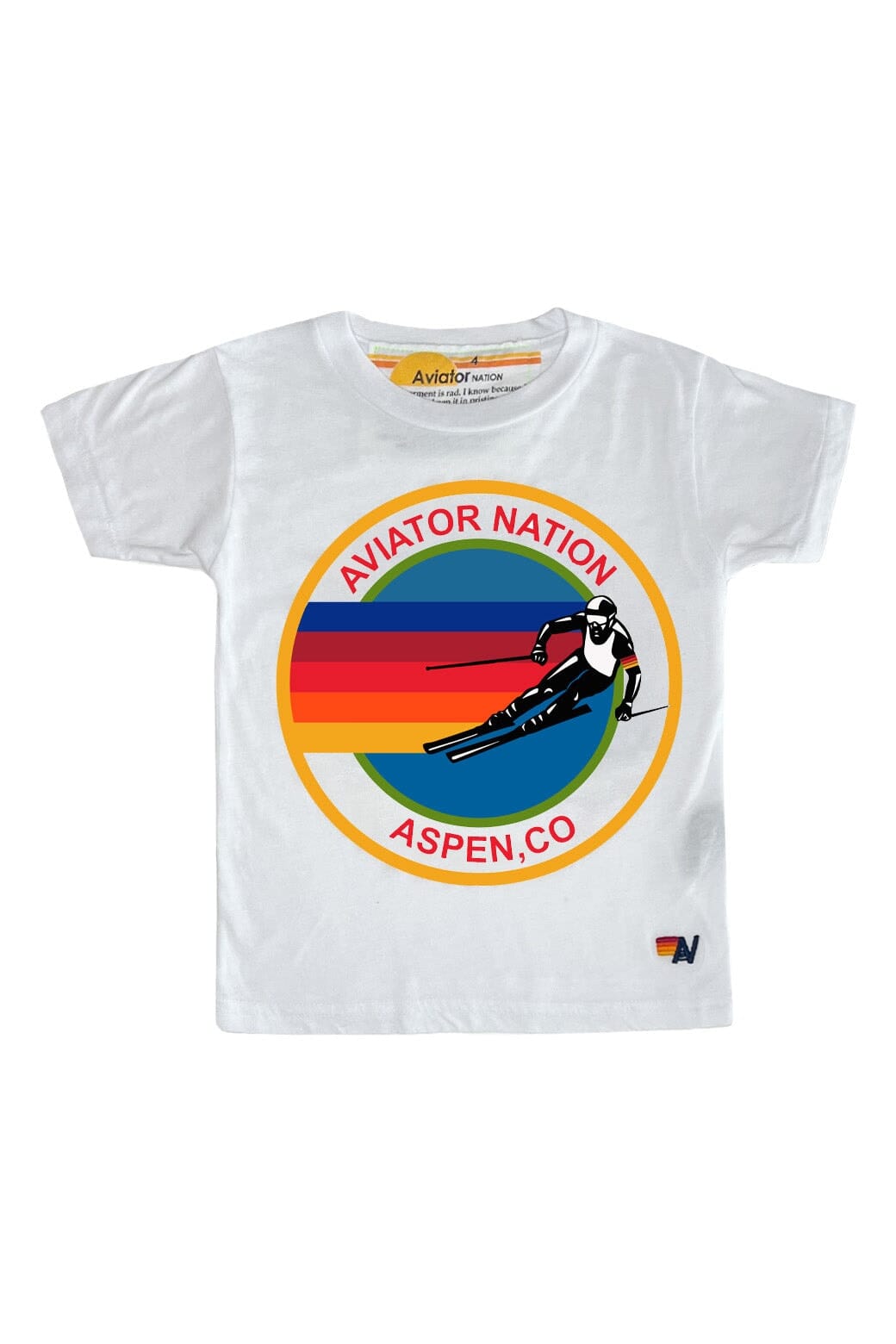KIDS AVIATOR NATION ASPEN TEE - WHITE