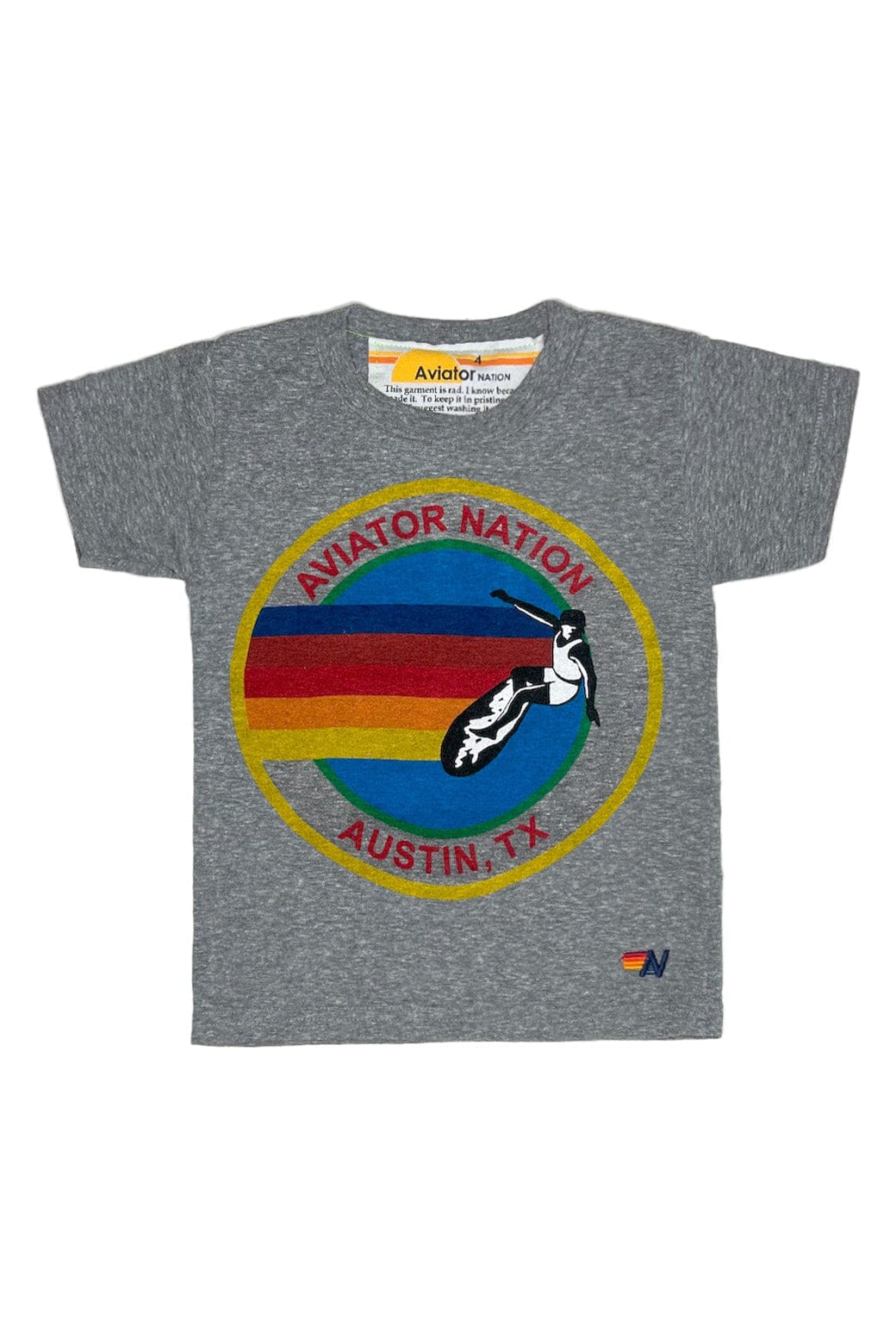 KIDS AVIATOR NATION AUSTIN TEE - HEATHER GREY