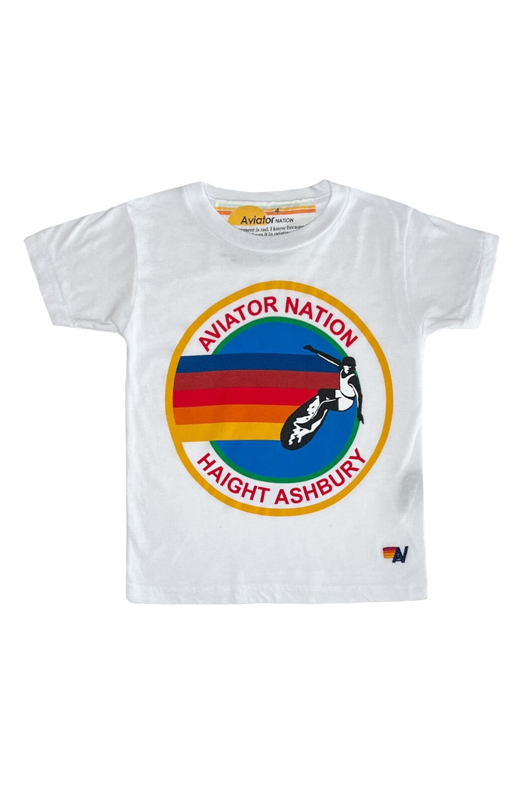 KIDS AVIATOR NATION HAIGHT ASHBURY TEE - WHITE