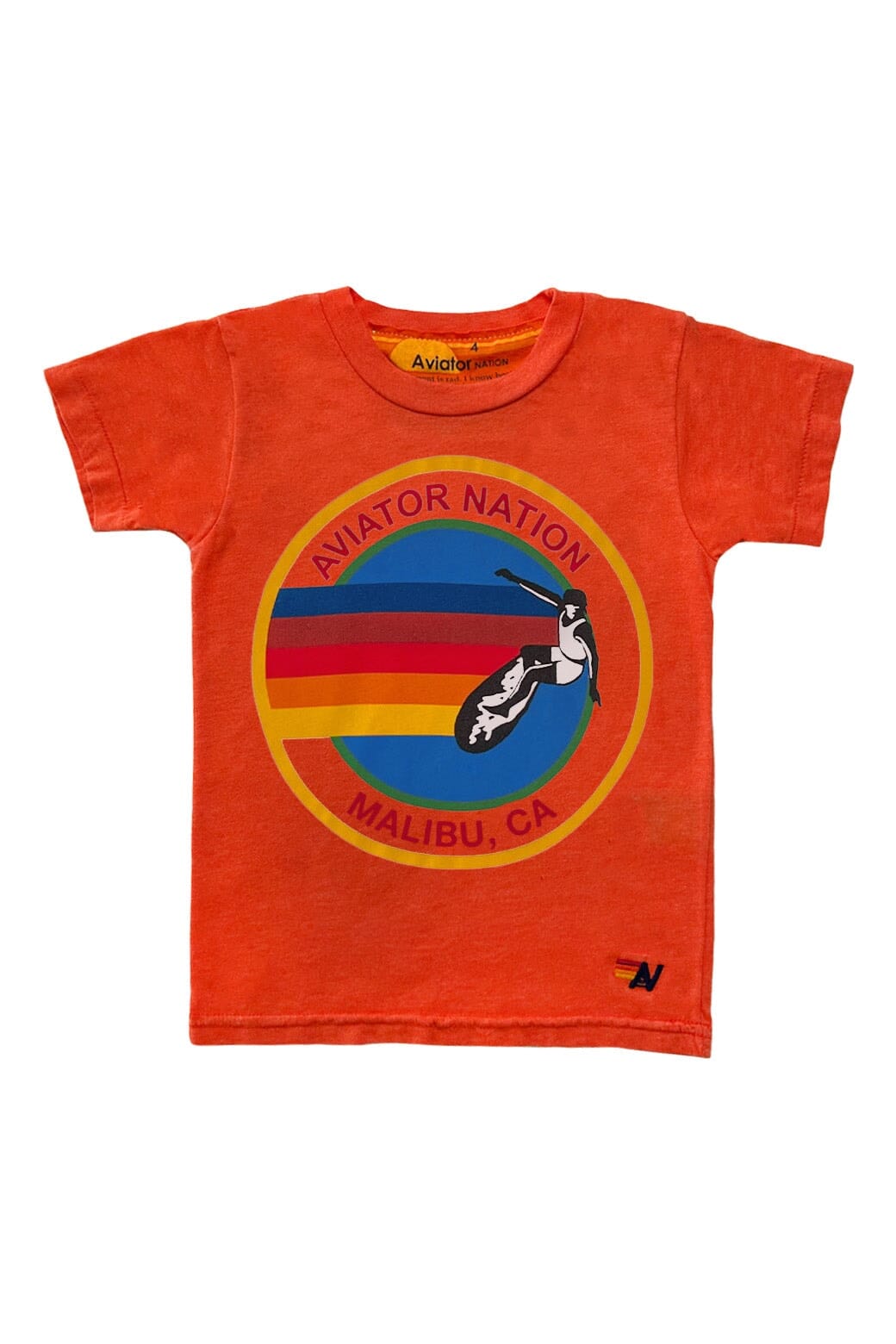 KIDS AVIATOR NATION MALBU TEE - ORANGE