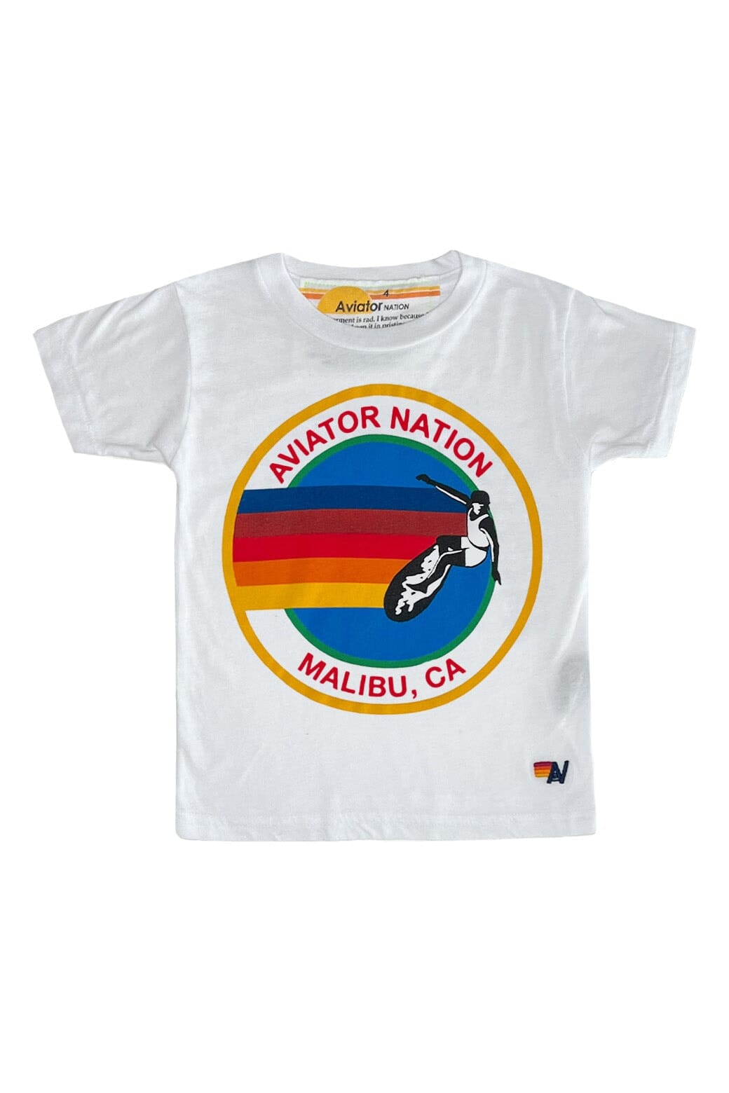 KIDS AVIATOR NATION MALBU TEE - WHITE
