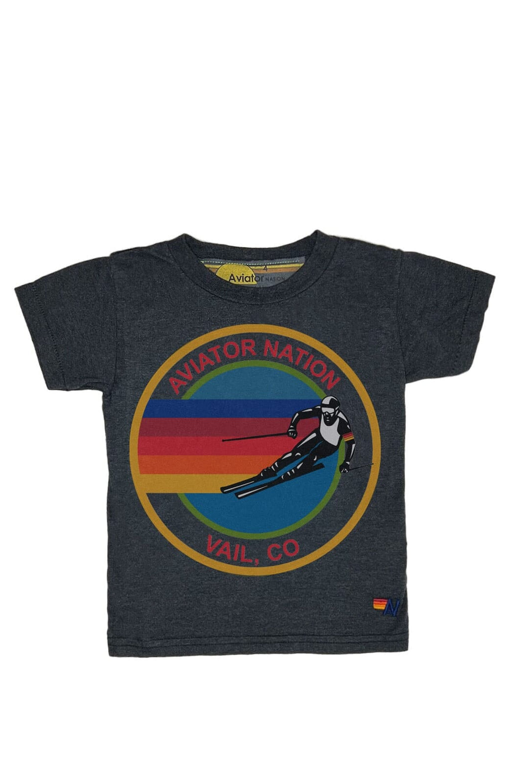 KIDS AVIATOR NATION VAIL TEE - CHARCOAL