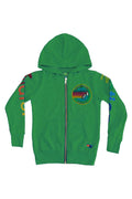 KIDS AVIATOR NATION VENICE ZIP HOODIE - KELLY GREEN