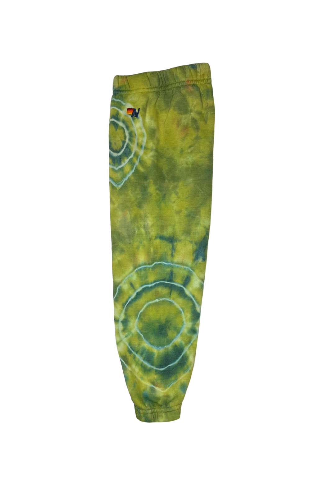 KIDS HAND DYED SWEATPANTS - TIE DYE GREEN YELLOW