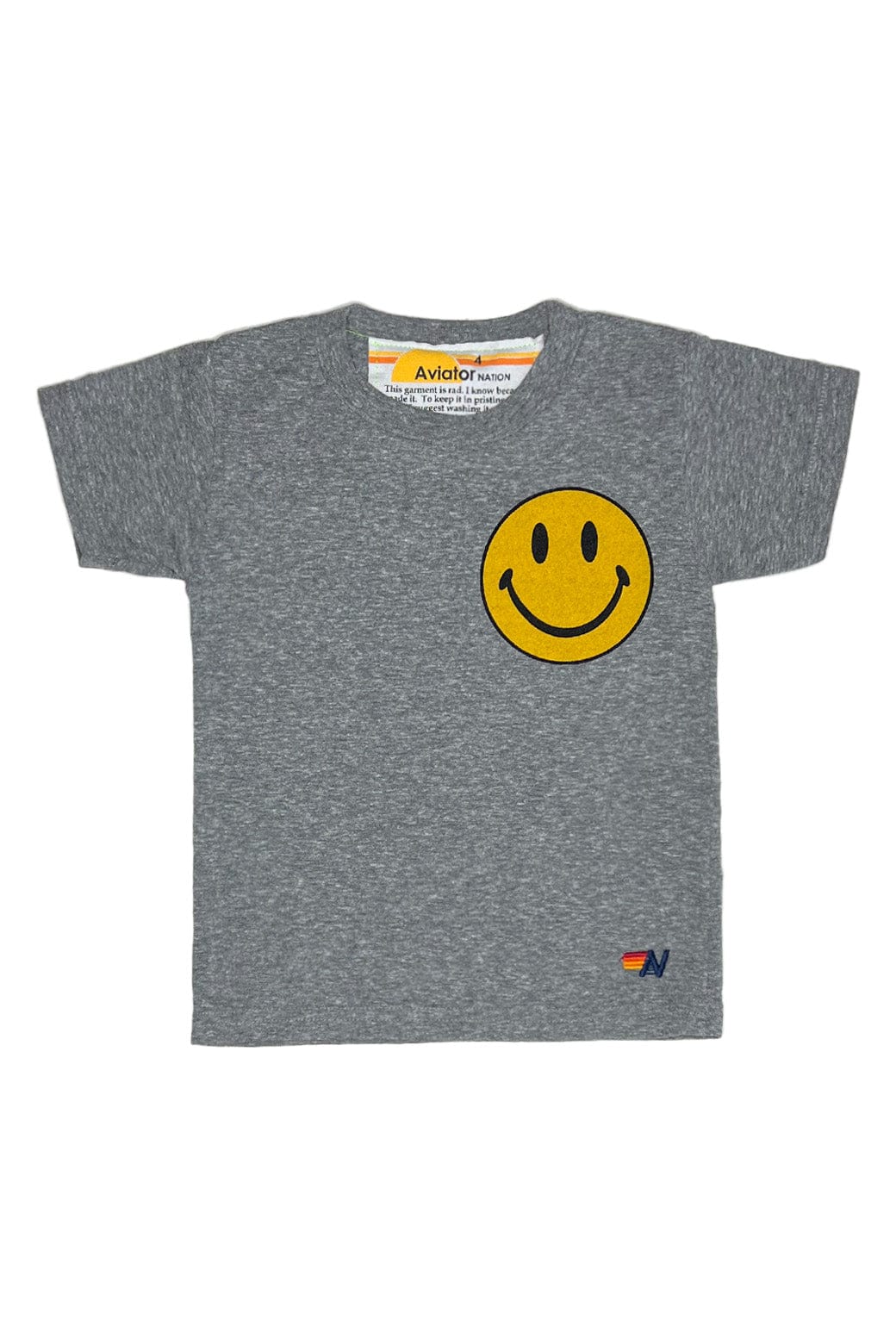 KIDS SMILEY 2 TEE - HEATHER GREY