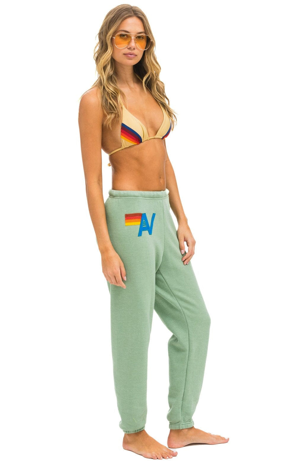 LOGO STITCH SWEATPANTS - SAGE