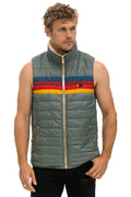 MENS 4 STRIPE VEST SHERPA - SEDONA
