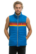 MENS 4 STRIPE VEST SHERPA- SNORKEL BLUE