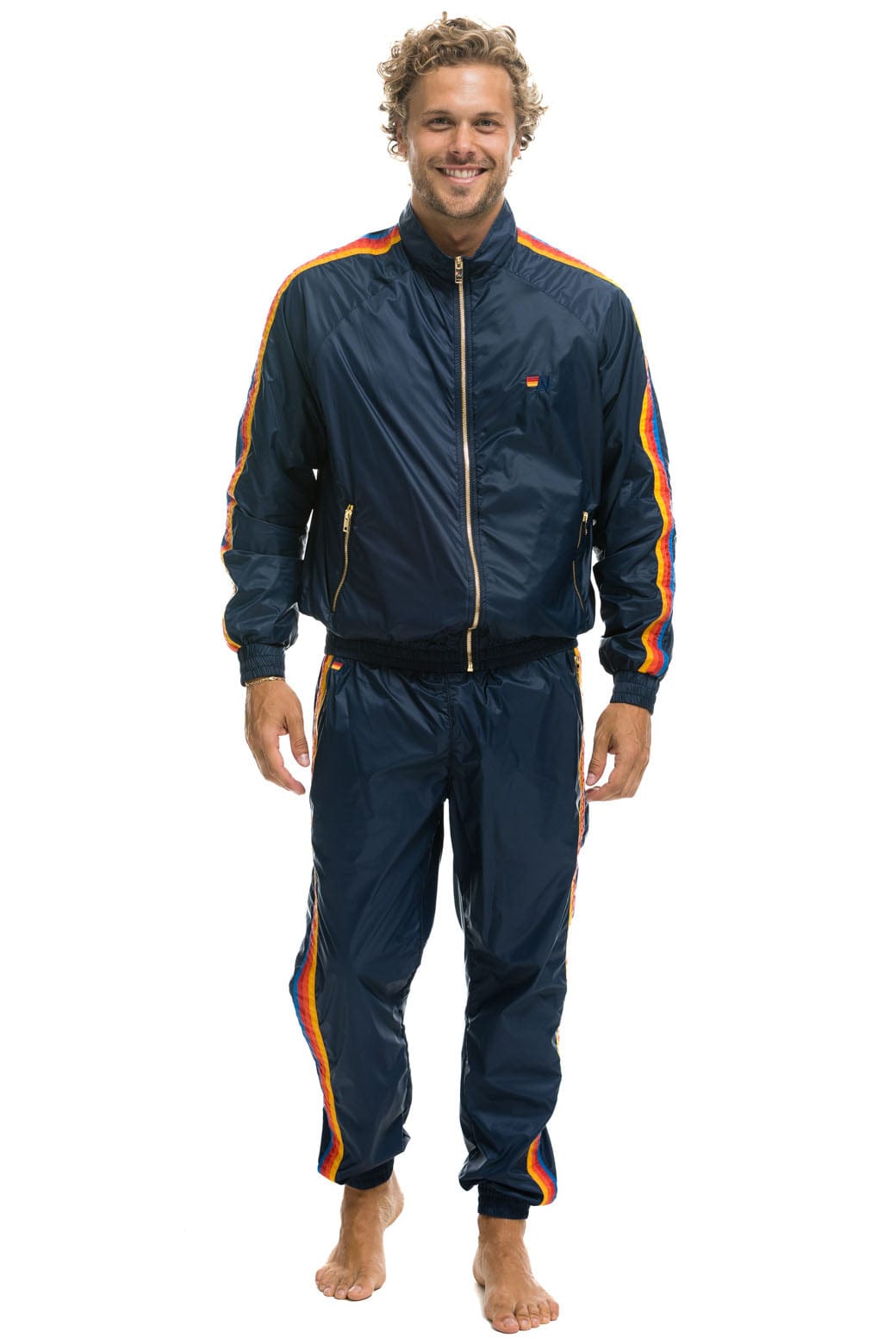 MENS 4 STRIPE WIND PANT - NAVY