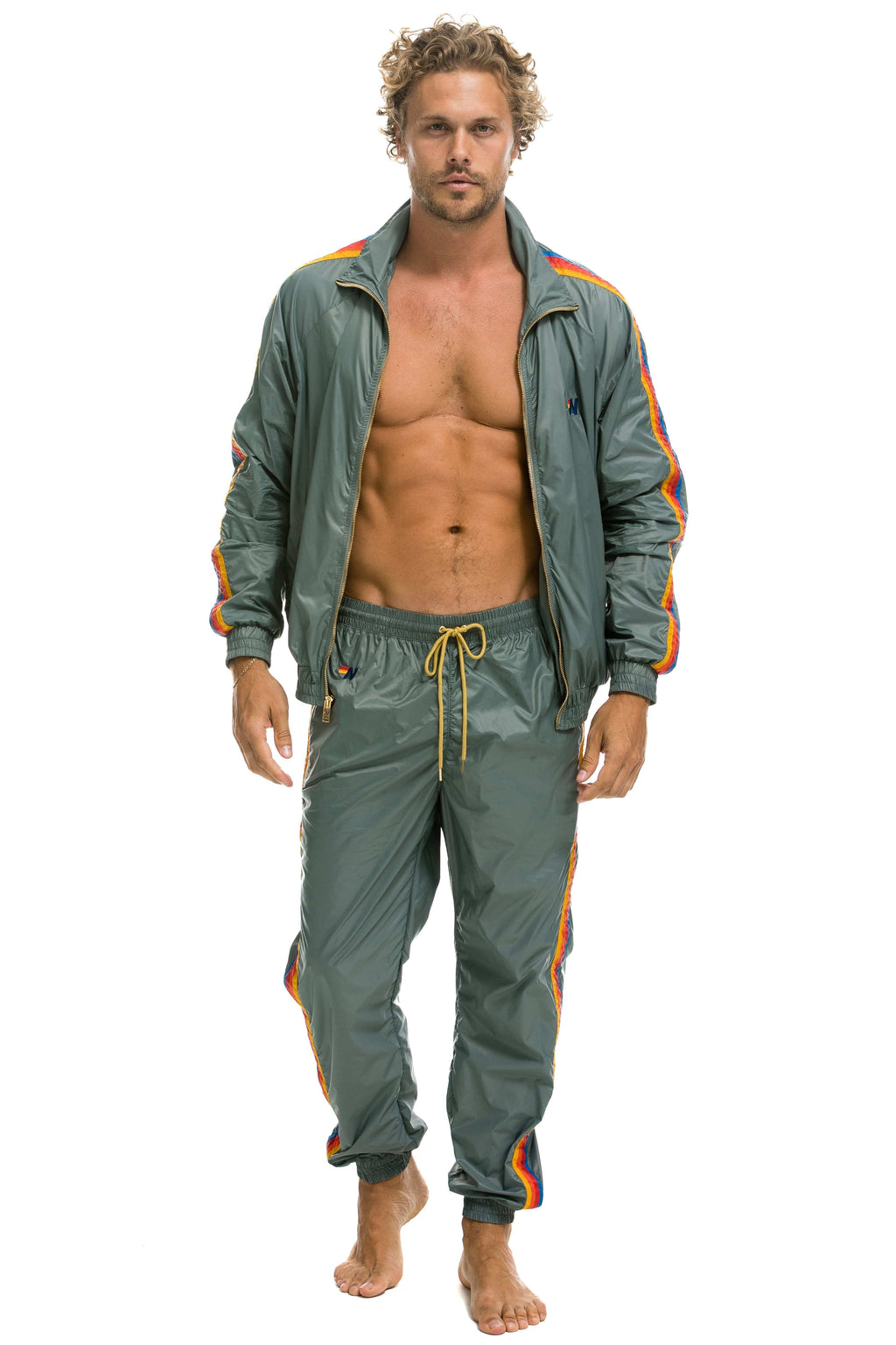 MENS 4 STRIPE WIND PANT - SEDONA GREY