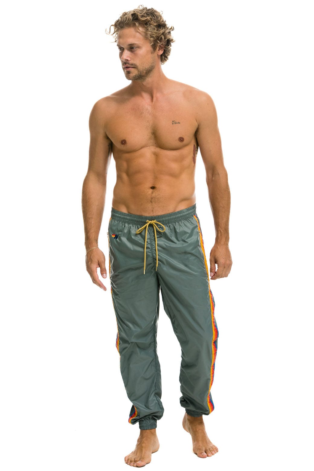 MENS 4 STRIPE WIND PANT - SEDONA GREY