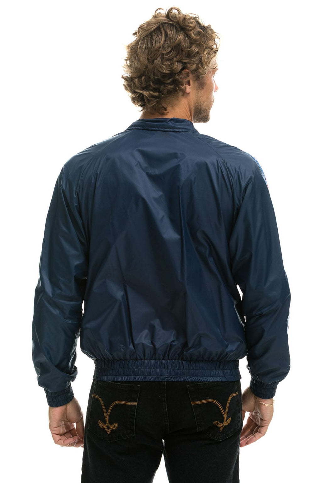 MENS 4 STRIPE WINDBREAKER - NAVY
