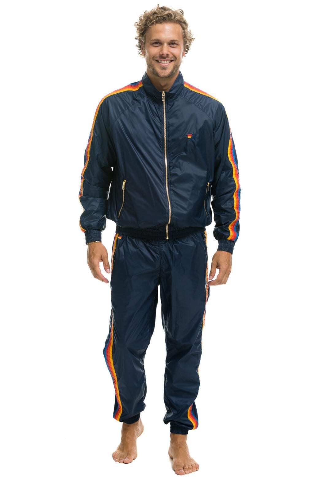 MENS 4 STRIPE WINDBREAKER - NAVY