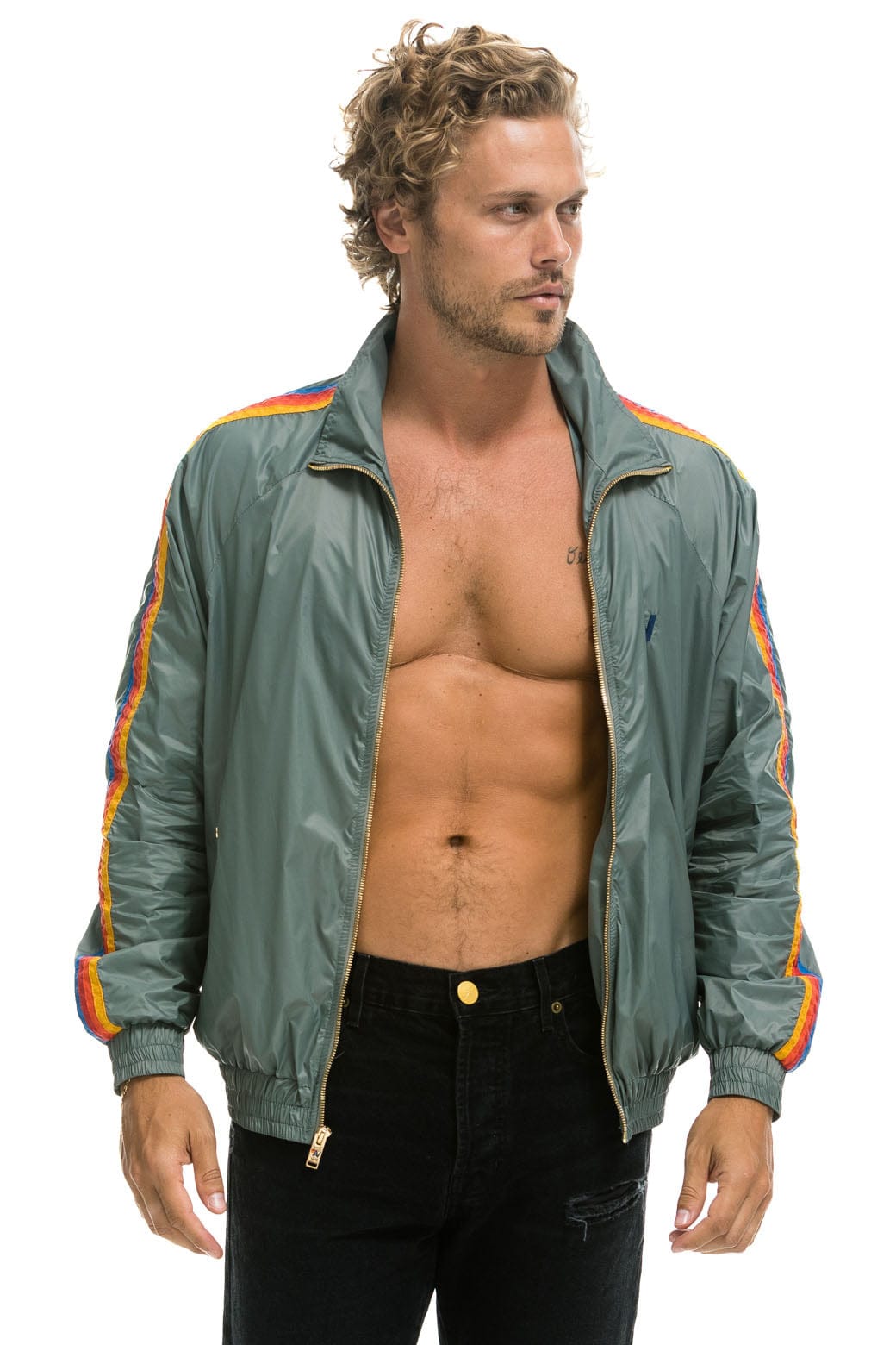 MENS 4 STRIPE WINDBREAKER - SEDONA