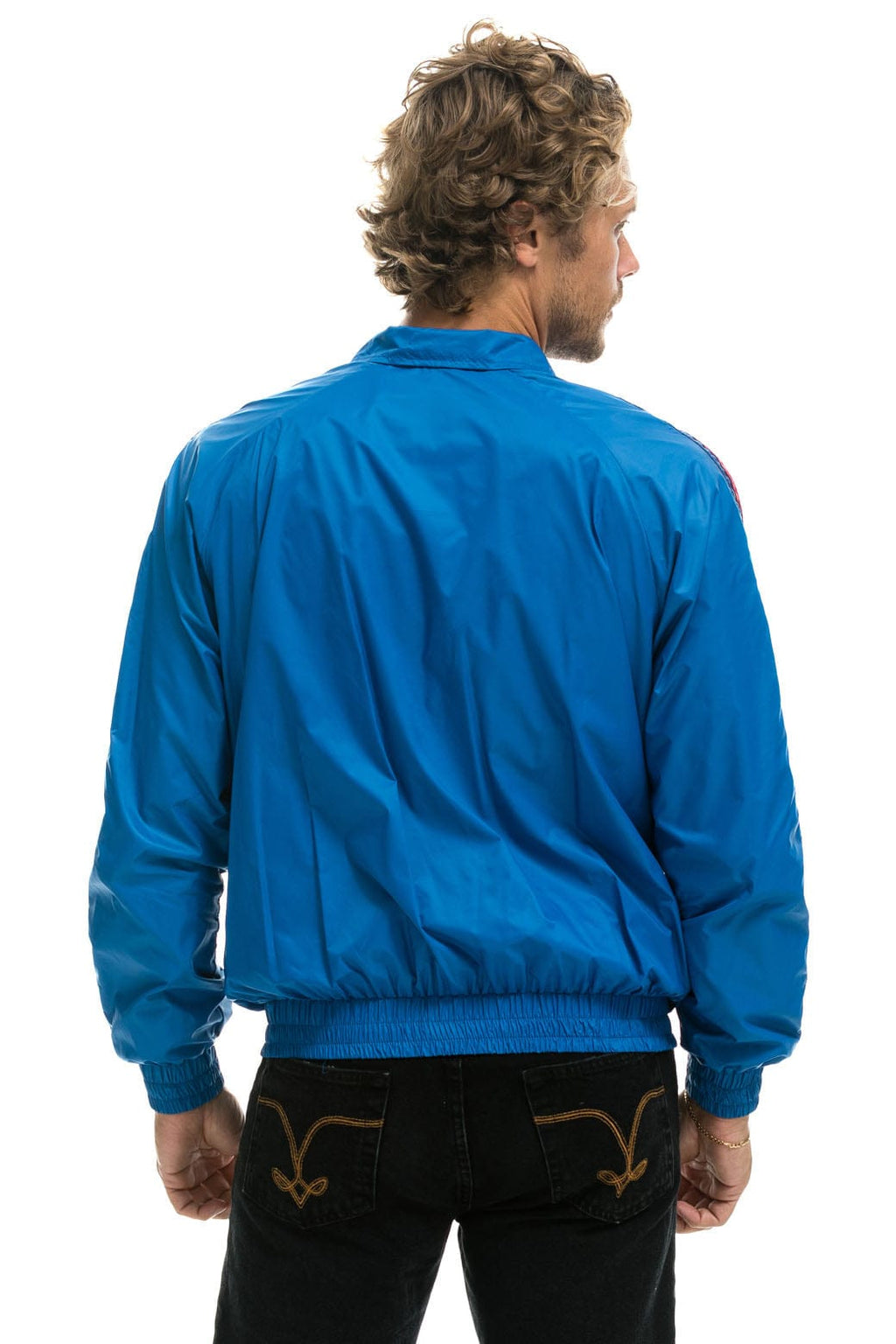 MENS 4 STRIPE WINDBREAKER - SNORKEL BLUE