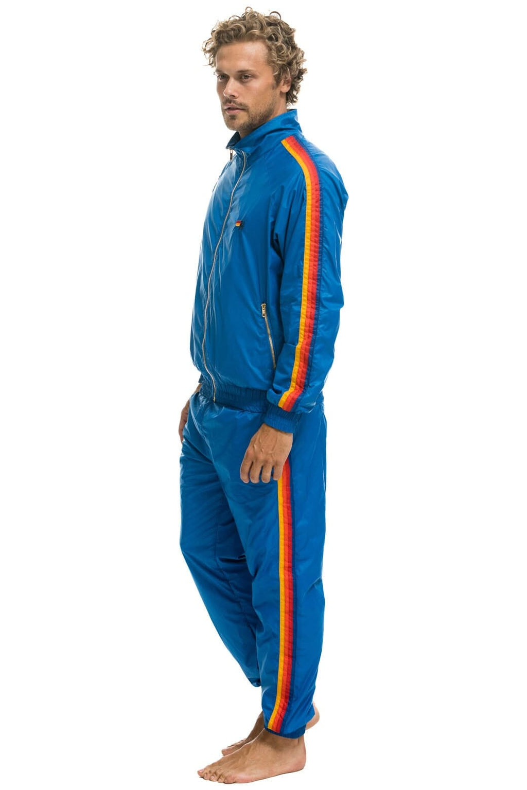 MENS 4 STRIPE WINDBREAKER - SNORKEL BLUE