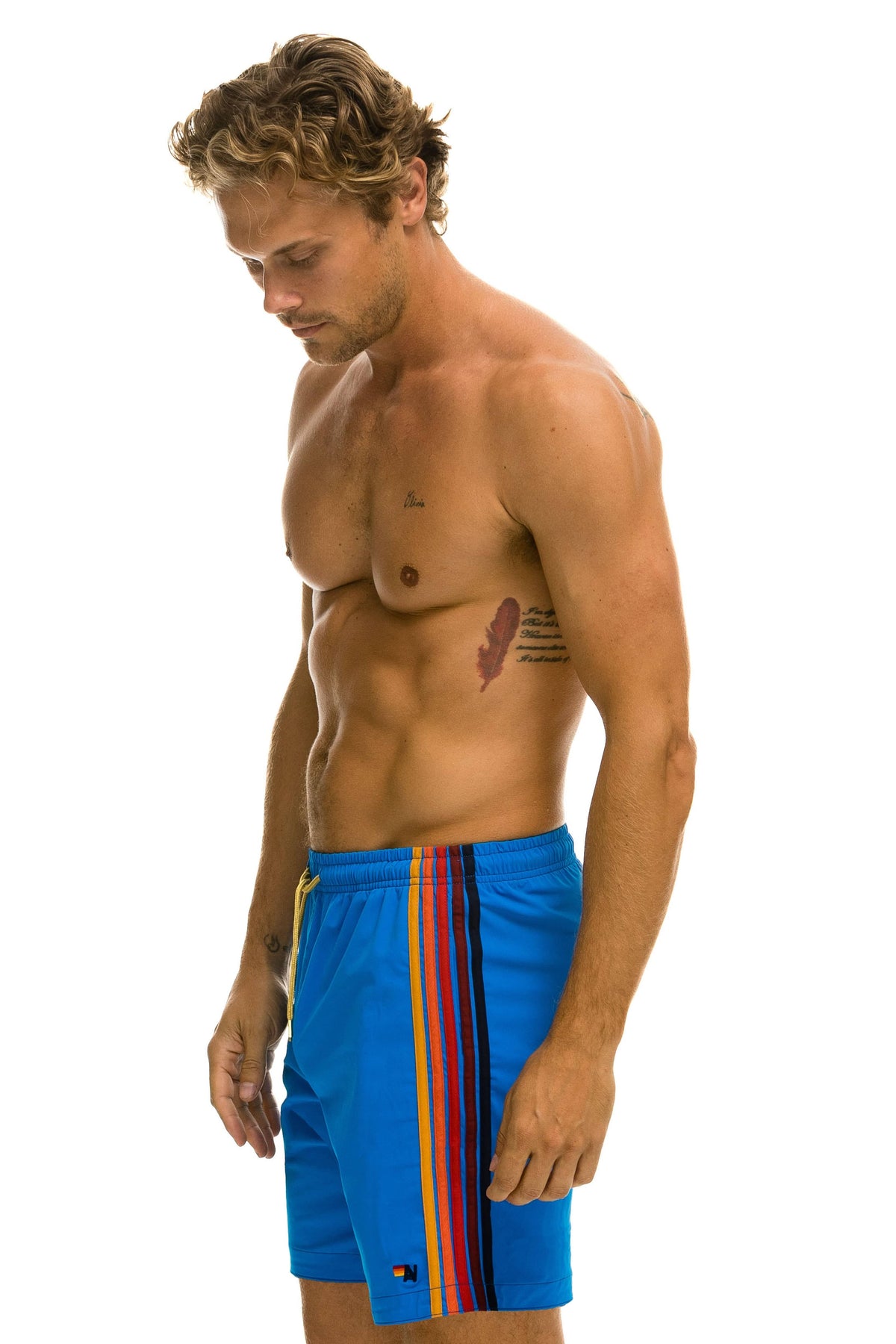 MENS 5 STRIPE FLEX SHORTS 7 INCH - PARROT
