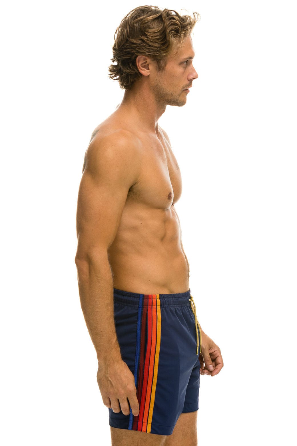MENS 5 STRIPE FLEX SHORTS - NAVY