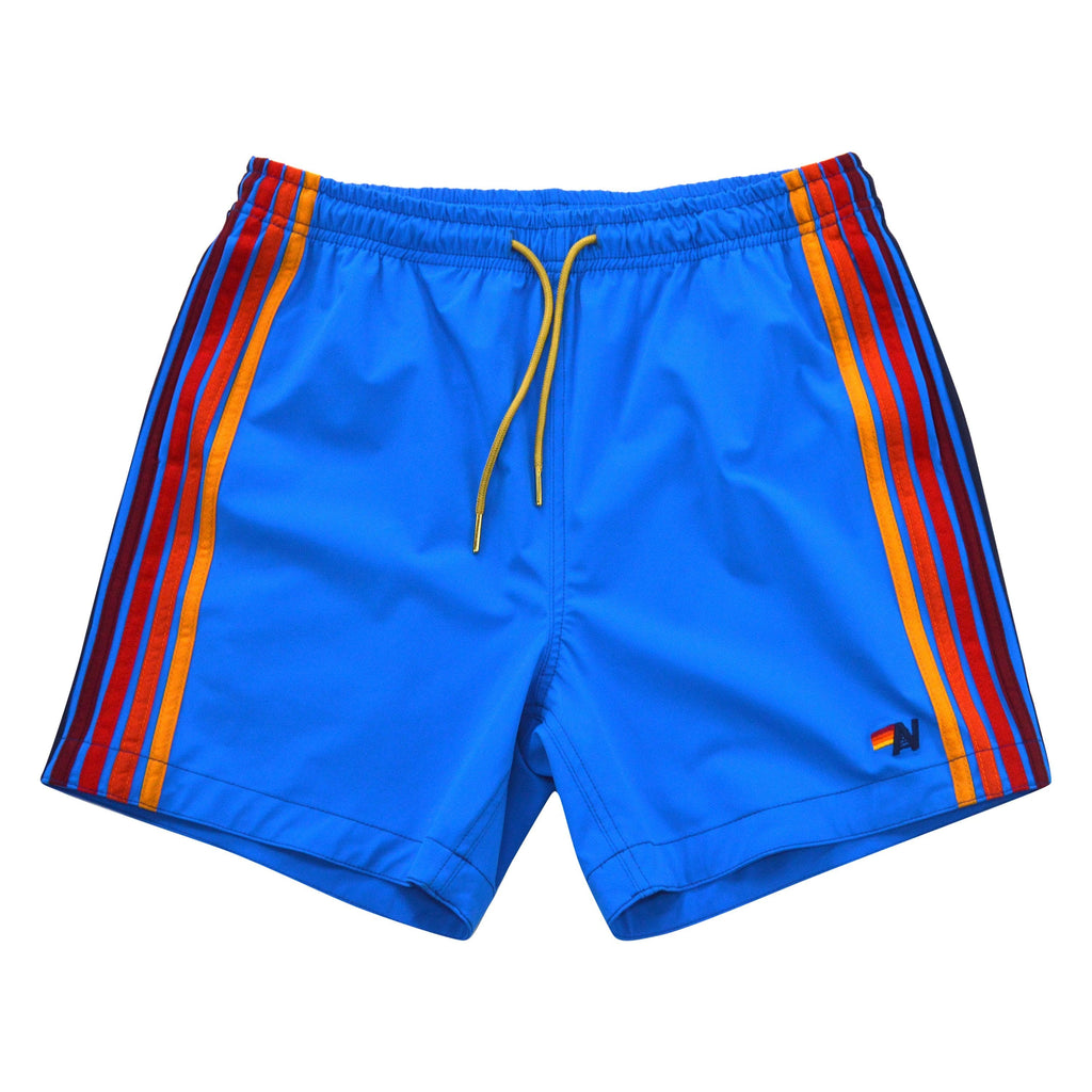 MENS 5 STRIPE FLEX SHORTS - PARROT BLUE