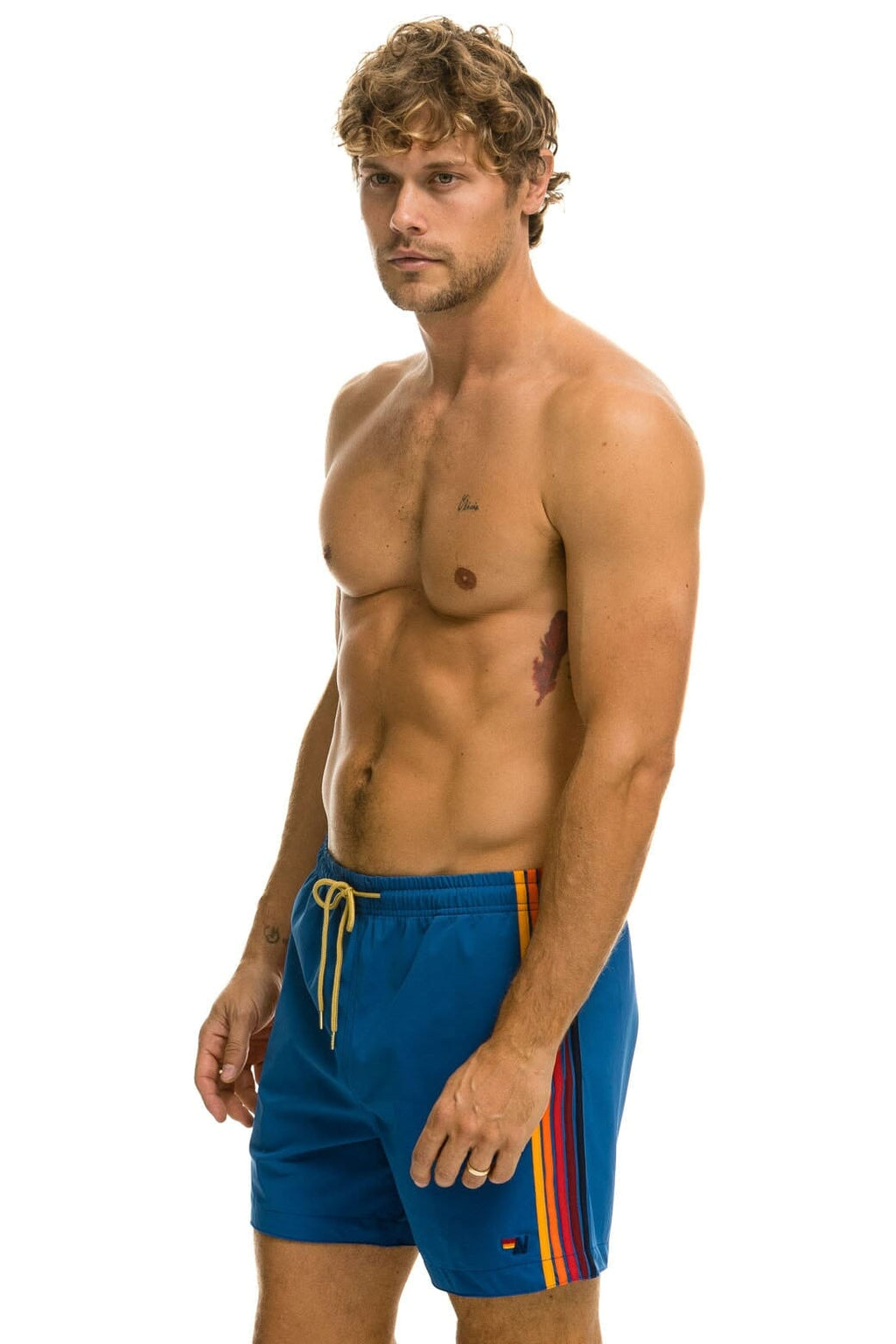 MENS 5 STRIPE FLEX SHORTS - SEA