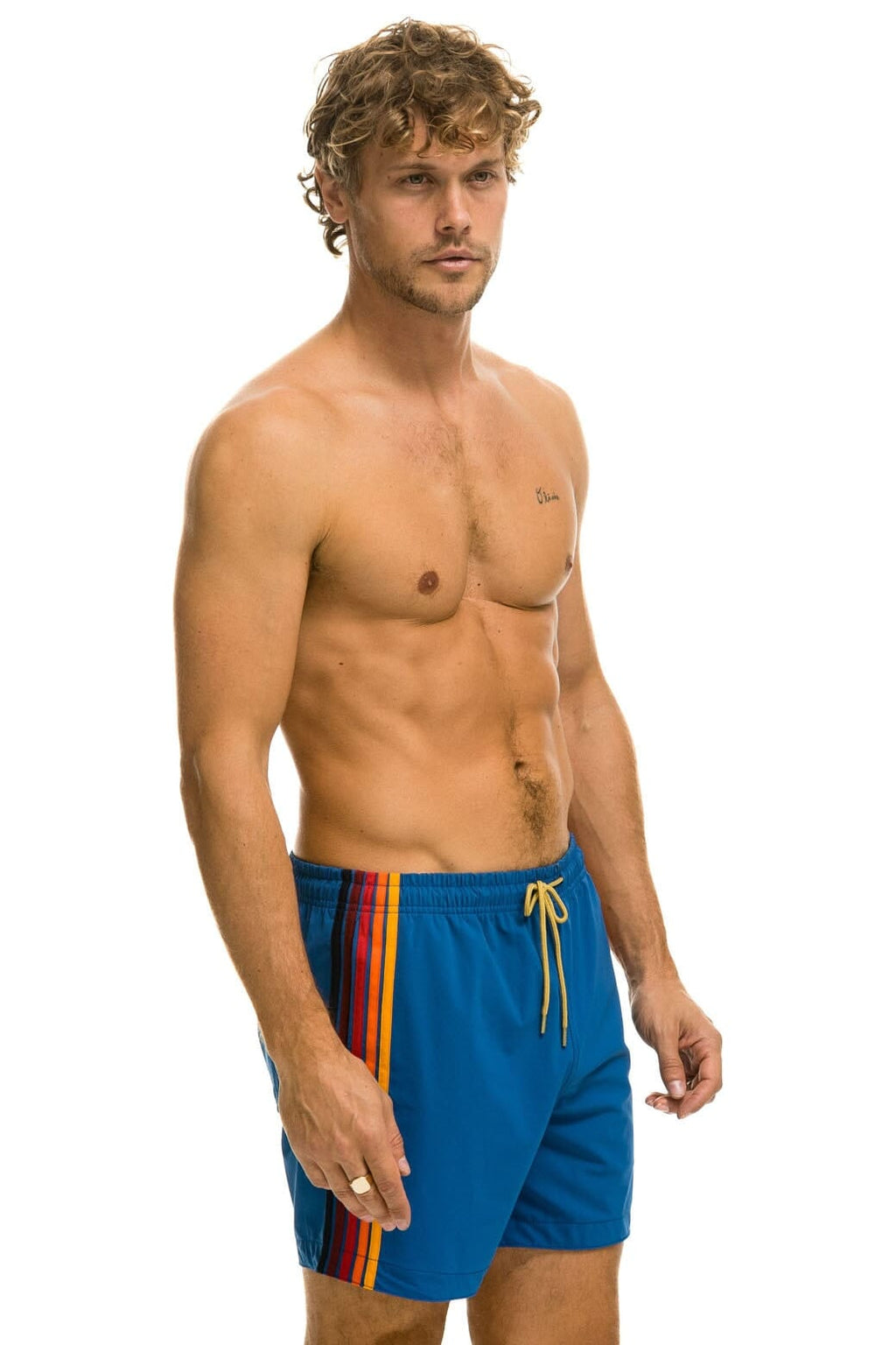 MENS 5 STRIPE FLEX SHORTS - SEA