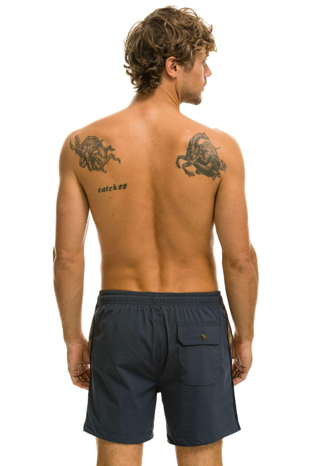 MENS 5 STRIPE FLEX SHORTS - TITANIUM
